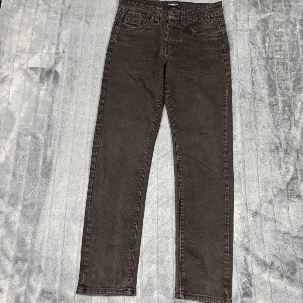 Kenneth Cole New York Mens Athletic Fit Jeans Faded Black 30x30 Denim Pants